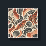 Toile Modern Boho Leopard Print - Abstract Animal Skin a<br><div class="desc">A chic and trendy seamless pattern blending abstract leopard spots with fluid botanical shapes and organic lines. Featuring a warm earthy palette of terracotta,  charcoal,  and soft cream,  this design offers a sophisticated take on the classic animal print. Perfect for fashion textiles,  modern home wallpaper,  or stylish stationery.</div>