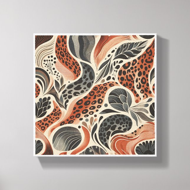 Toile Modern Boho Leopard Print - Abstract Animal Skin a (Recto)