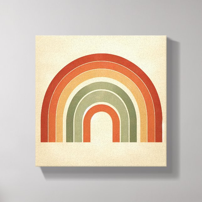 Toile Modern Boho Rainbow Art - Minimalist Terracotta an (Recto)