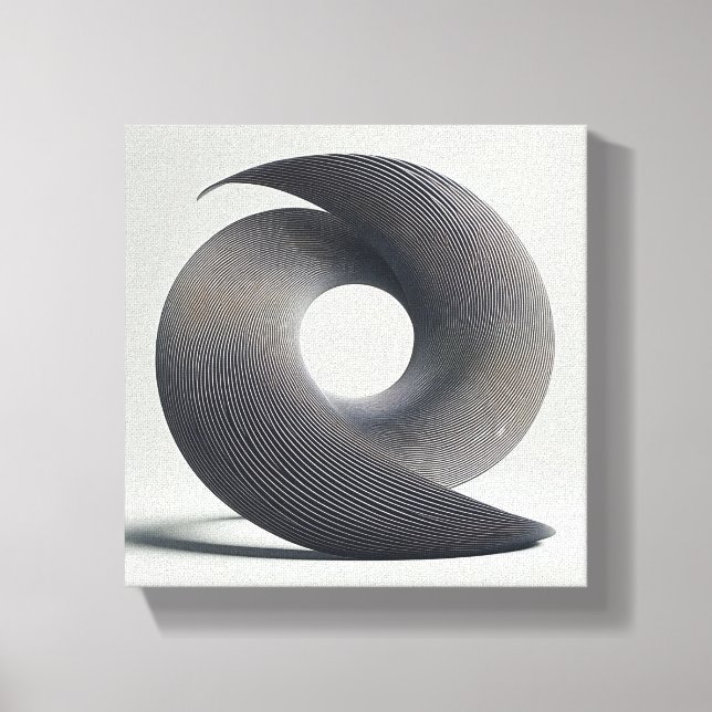 Toile Modern Minimalist Abstract Twisted Spiral - 3D  (Recto)