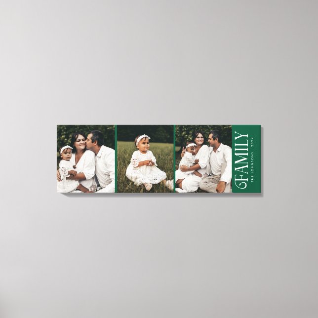 Toile Modern Script Family Custom 3 Photos Name  (Recto)