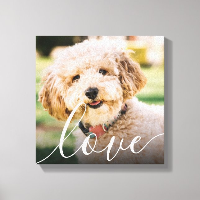 Toile Modern Simple Script Love Pet Photo Memorial (Recto)
