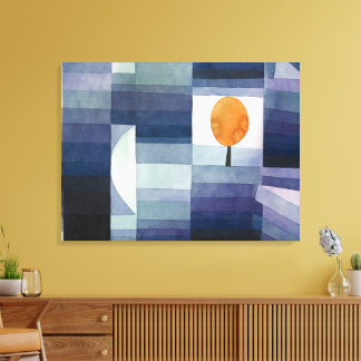 Toile Moderne Abstrait Géométrique Bleu Orange Klee