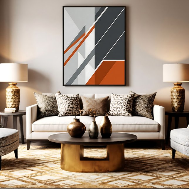 Toile Moderne Abstrait Rouille Gris (Créateur téléchargé)