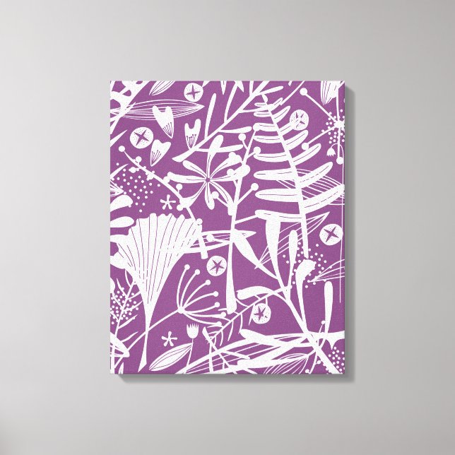 Toile Moderne Botatanique Floral Purple (Recto)