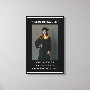 Toile Moderne Calligraphie Photo Graduation