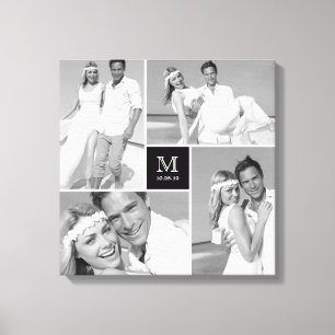 Toile moderne de collage de photo de mariage de