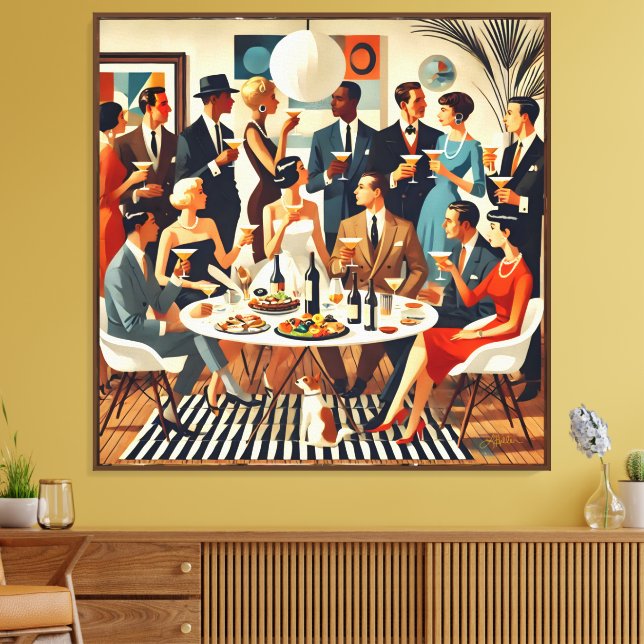 Toile Moderne du milieu du siècle Les intellectuels du M (Insitu(Salon))