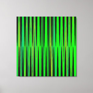 Toile Moderne géométrique Abstrait Lime vert Vague noire