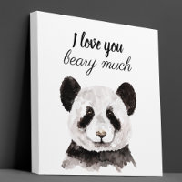 Moderne Je T'Aime Beary Beaucoup Panda Noir Et Bla