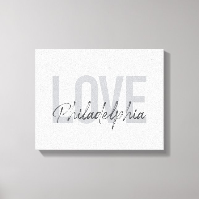 Toile Moderne, simple, cool, design Amour Philadelphie (Recto)