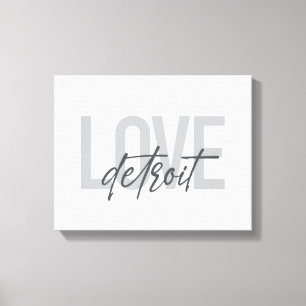 Toile Moderne, simple, cool, design urbain Amour Detroit