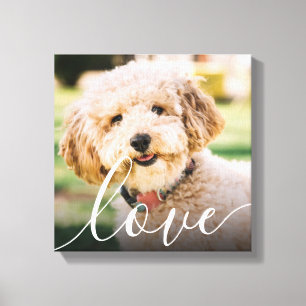 Toile Moderne simple script amour photo mémorial animal