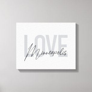 Toile Moderne, simple, urbain, Amour cool Minneapolis