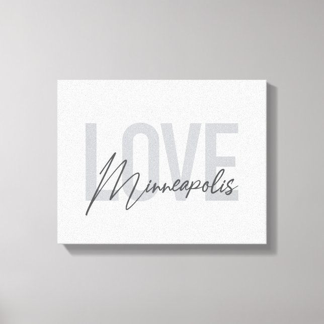 Toile Moderne, simple, urbain, Amour cool Minneapolis (Recto)