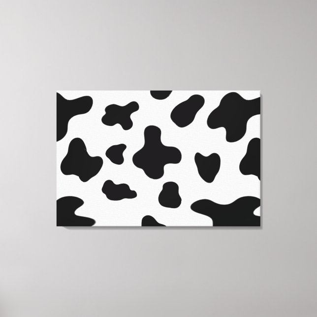 Toile Moderne Taches de Vache Noir et Blanc Abstraites d (Recto)