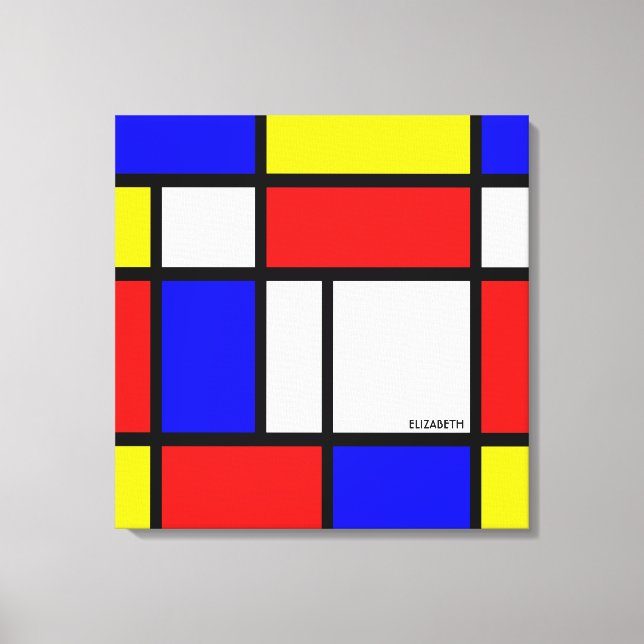 Toile Modernisme Rouge Bleu Jaune Blanc Abstrait primair (Recto)