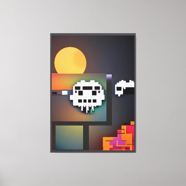 Toile Moderniste Neuralité Synthwave (Recto)