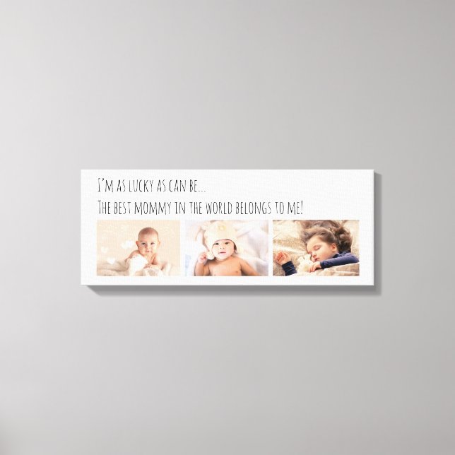 Toile Moi chanceux meilleure maman photos personnalisées (Recto)