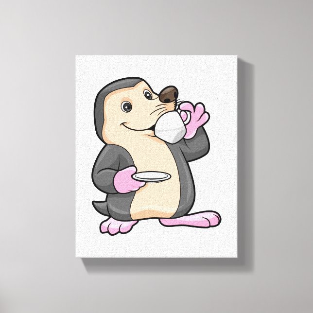 Toile Mole avec coupe de café et soucoupe (Recto)