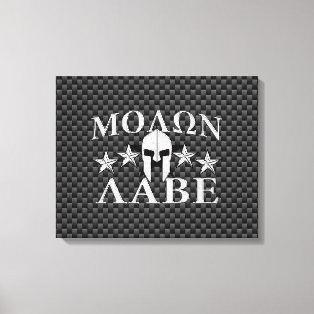 Toile Molon Labe Casque guerrier spartiate 5 étoiles Car (Recto)