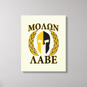 Toile Molon Labe Laurels en Masque Spartiate Accent beig