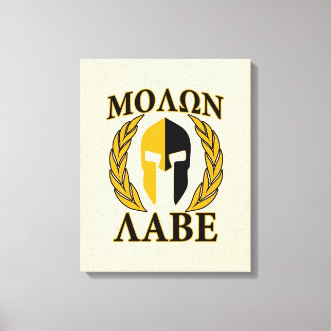 Toile Molon Labe Laurels en Masque Spartiate Accent beig (Recto)