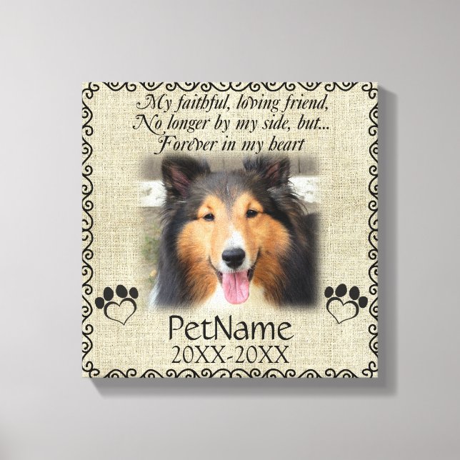 Toile Mon Ami Fidèle Pet Sympathie Custom Burlap (Recto)