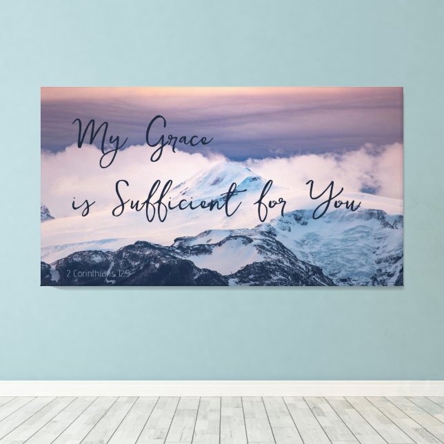 Toile Mon amour vous suffit Verset Biblique  (Insitu (Plancher de Bois))