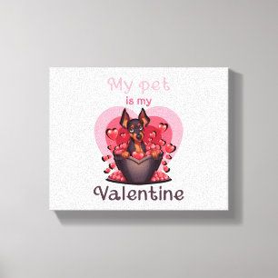 Toile Mon animal de compagnie est ma Saint Valentin, no