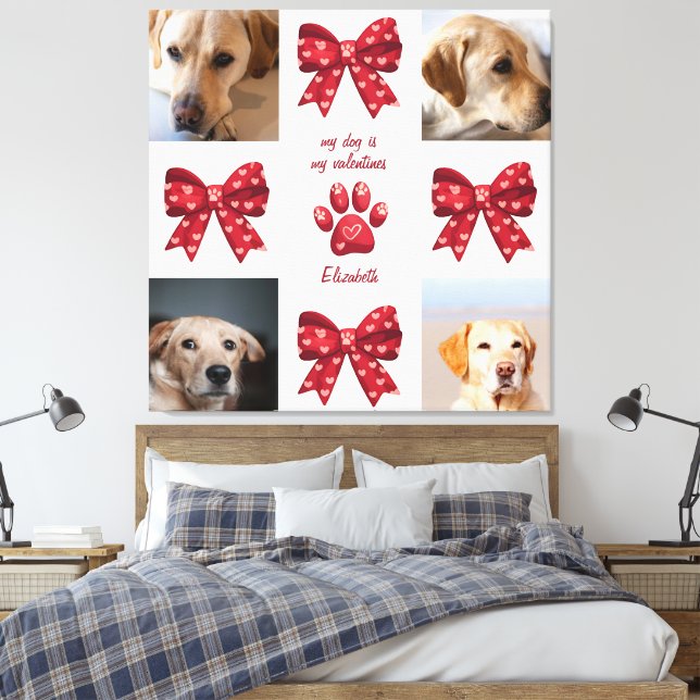 Toile Mon chien est mes valentines Bow 4 photos (Insitu(Chambre))