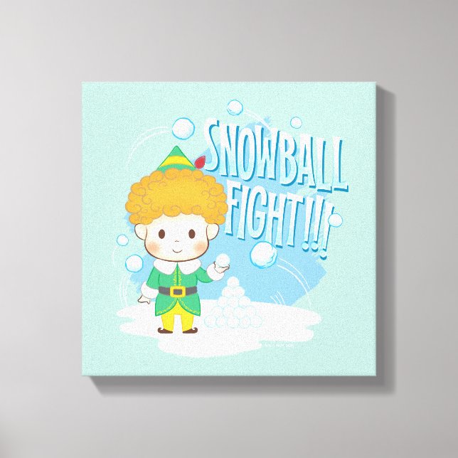 Toile Mon pote, l'Elf Snowball combat ! (Recto)