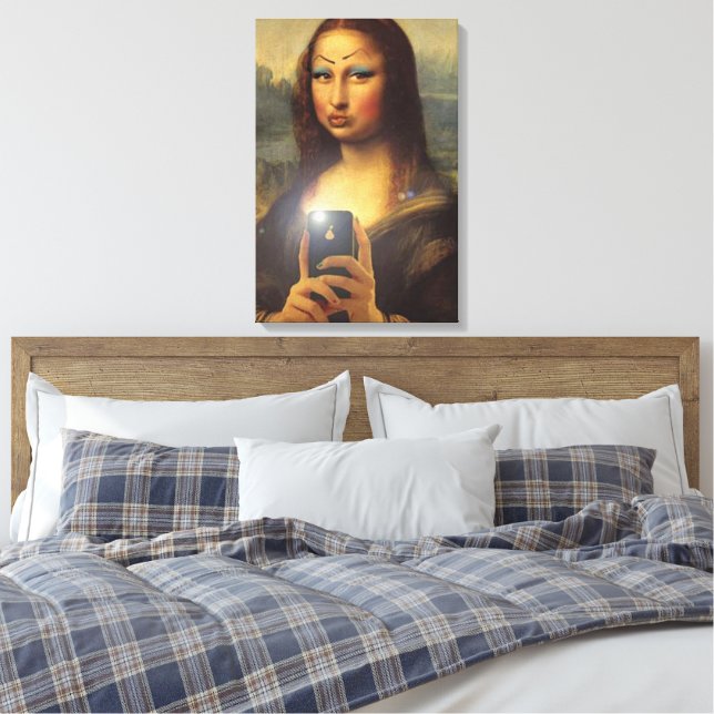 Toile Mona Lisa fait un drôle de visage avec maquillage  (Insitu(Chambre))
