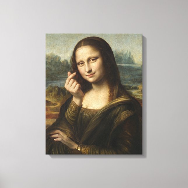 Toile Mona Lisa striking a "Kyun Pose" (Recto)