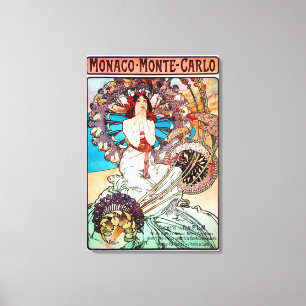 Toile Monaco Monte Carlo par Alphonse Mucha