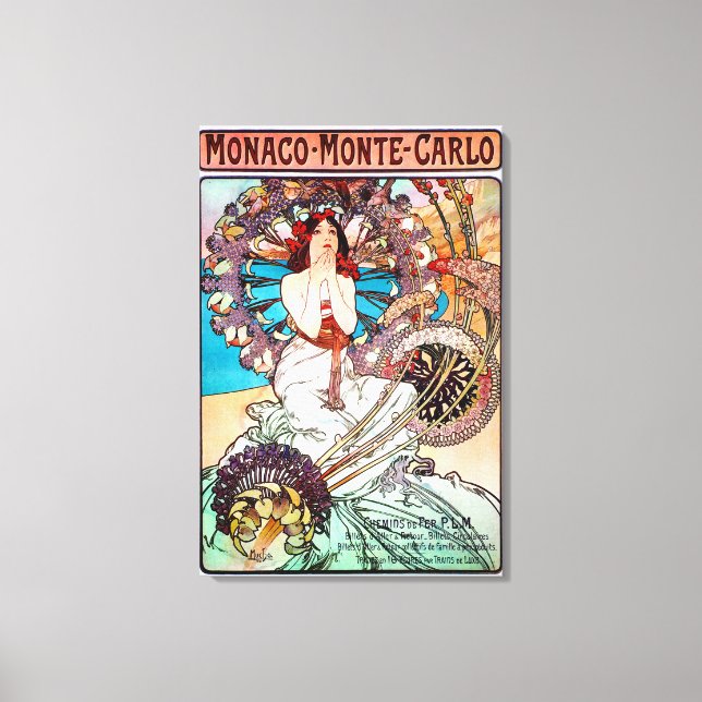 Toile Monaco Monte Carlo par Alphonse Mucha (Recto)