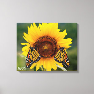 Toile Monarque Butterfies sur le tournesol