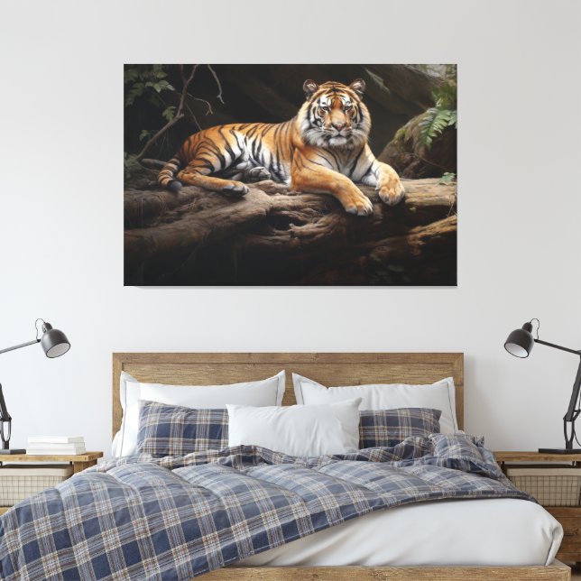 Toile Monarque de la Jungle : Portrait de tigre (Insitu(Chambre))
