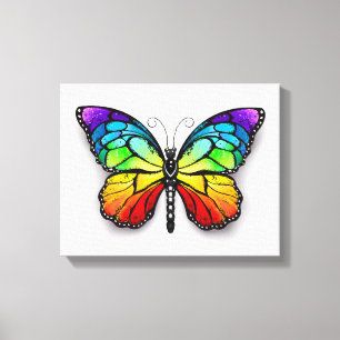 Toile Monarque papillon arc-en-ciel