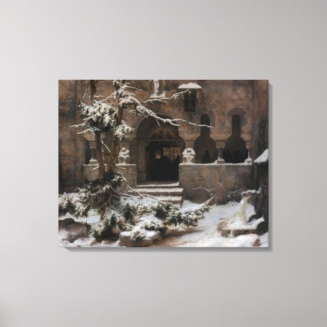 Toile Monastère en Neige d'hiver (par Karl Laling) (Recto)