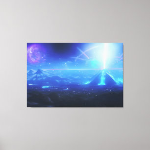 Toile Monde Alien   Ville pyramidale futuriste   Futuris