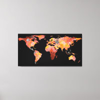 Monde Carte Silhouette - Feu photo Mandala
