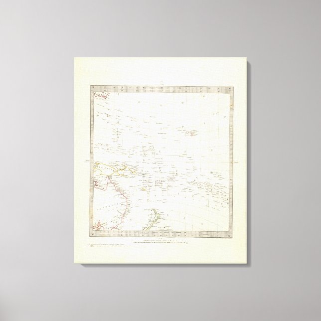Toile Monde, gnomonic proj III Polynésie (Recto)