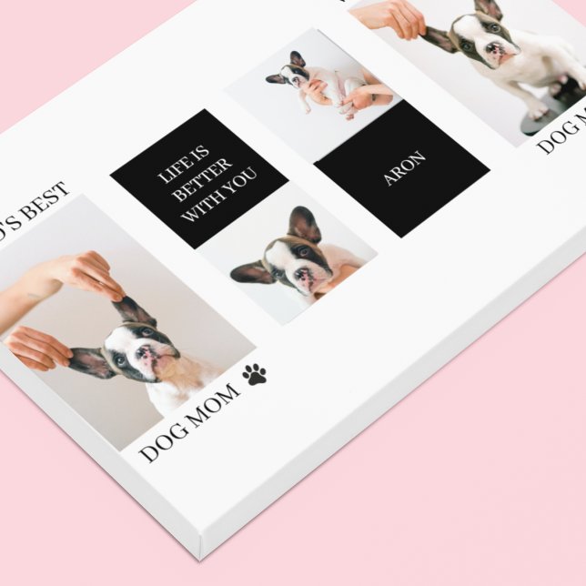 Toile Monde Meilleur chien maman | Photo de chien de col (Créateur téléchargé)