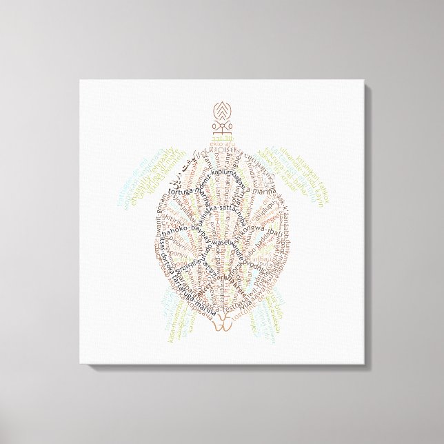 Toile Monde Monde Tortue de Mer Imprimer (Recto)