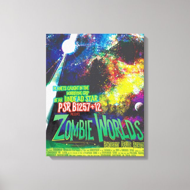 Toile Mondes Zombie Galaxie d'Halloween (Recto)
