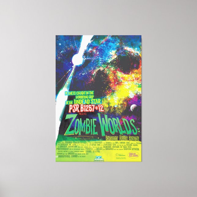 Toile Mondes Zombie Galaxie d'Halloween (Recto)
