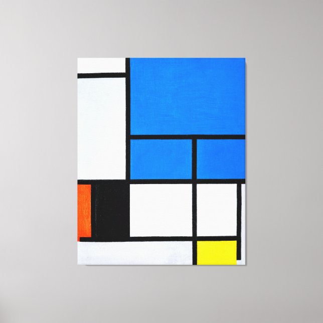 TOILE MONDRIAN - COMPOSITION AVEC GRAND AVION BLEU 1921 (Recto)