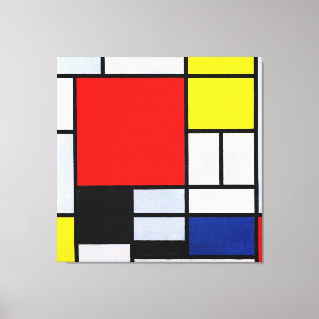 TOILE MONDRIAN - COMPOSITION AVEC GRAND AVION ROUGE - 19 (Recto)