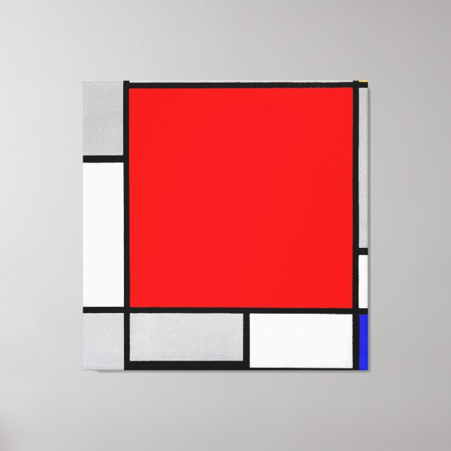 TOILE MONDRIAN - COMPOSITION AVEC GRAND AVION ROUGE 1922 (Recto)